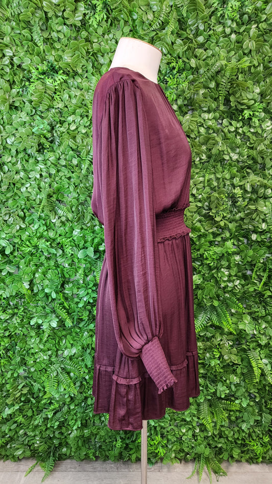 Forever New Plum Shirred Waist Dress (10)
