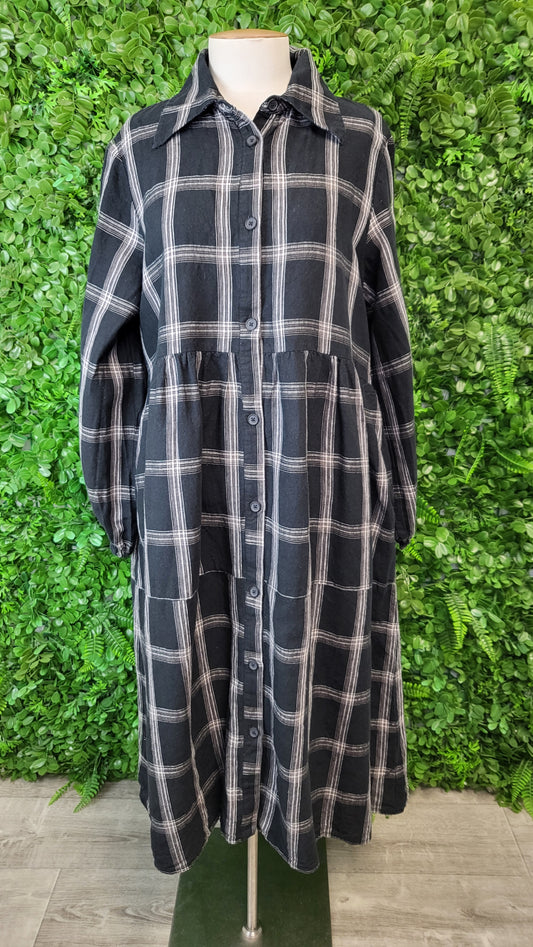 Thing Thing Check Linen Shirt Dress (14)