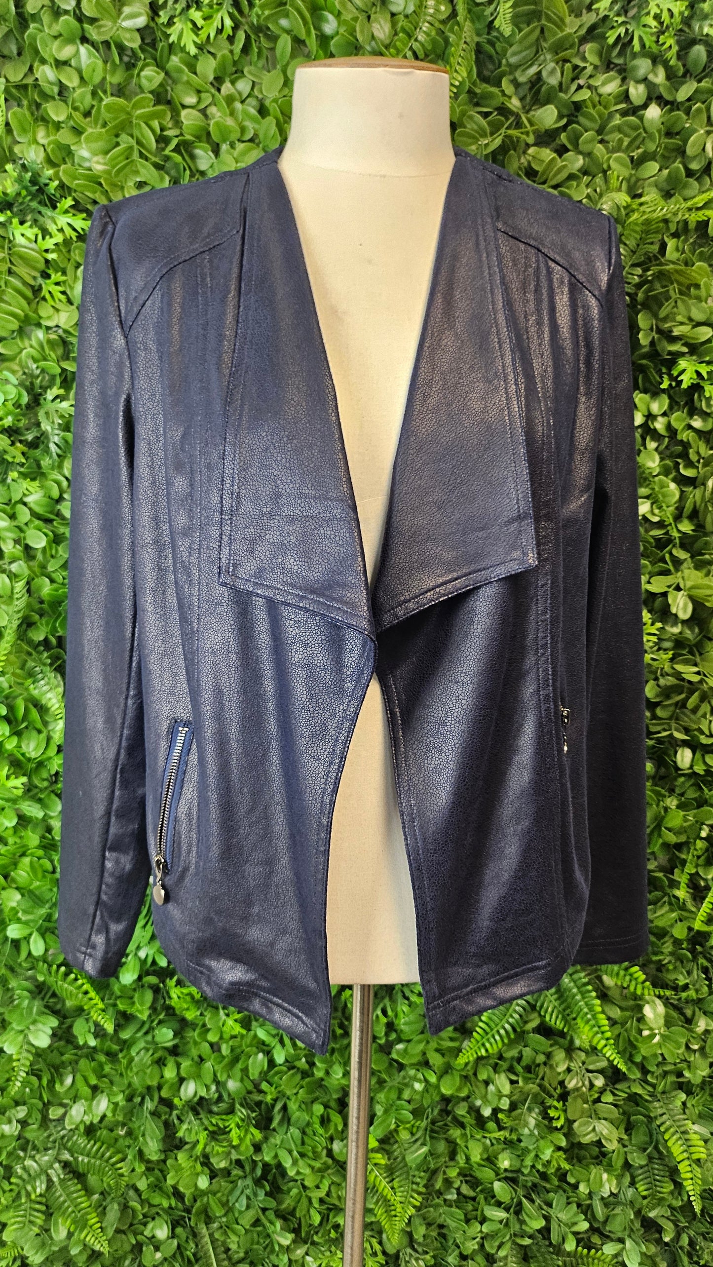 Runway NYC Ink Blue Wet look Jacket (12)