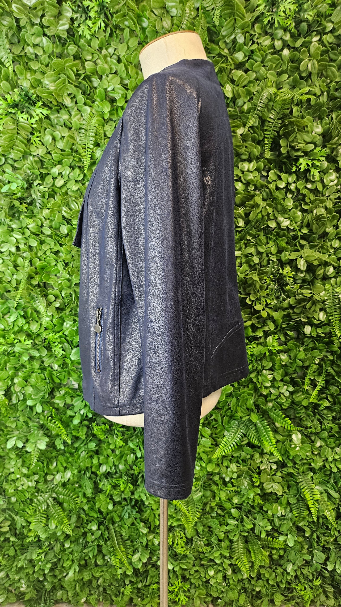Runway NYC Ink Blue Wet look Jacket (12)
