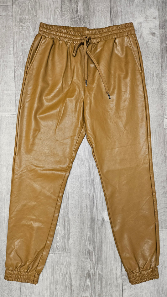 Stella+Gemma Mustard Pleather Joggers (14-16)