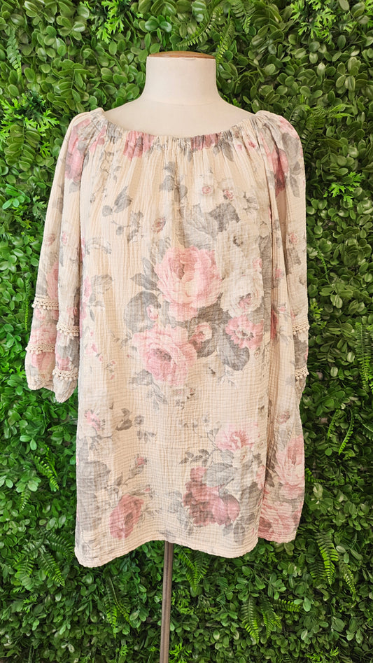 Helga May Floral Boho Top (14-16)