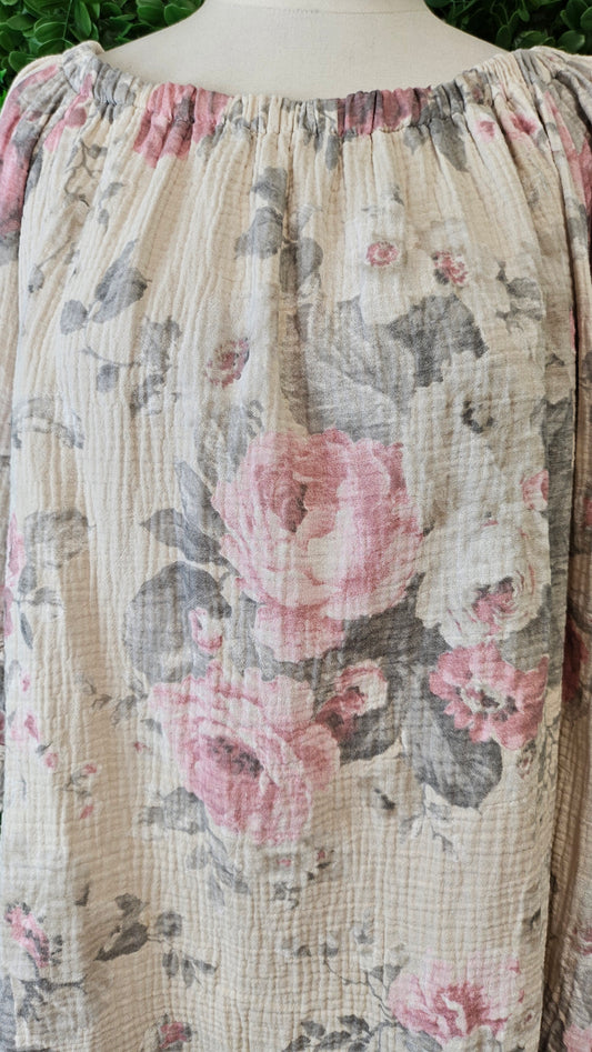 Helga May Floral Boho Top (14-16)