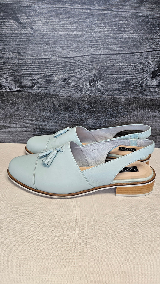Noir Blue Leather Slingback (40)
