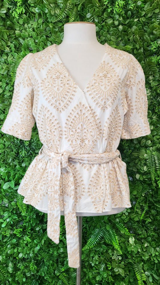 Seed Cream Embroidered Wrap Top (8)
