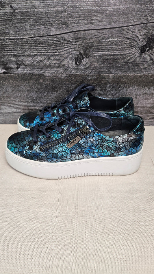 Minx Mosaic Blue Zip Pop Sneakers (38)