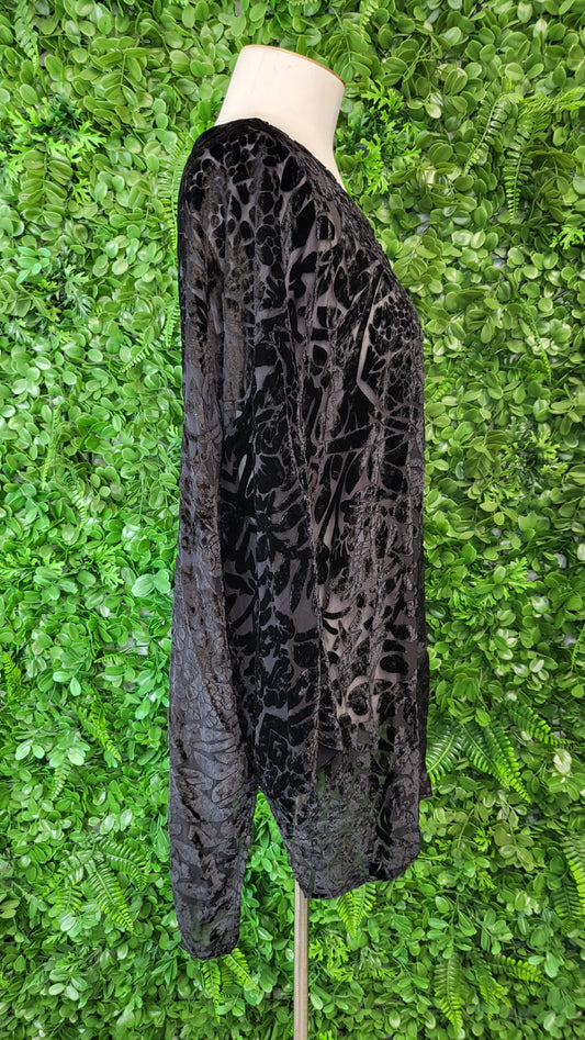 Blue Illusion Black Silk Blend Top (18-20)