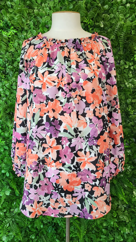 Jaclyn M Multi Floral Top (14)