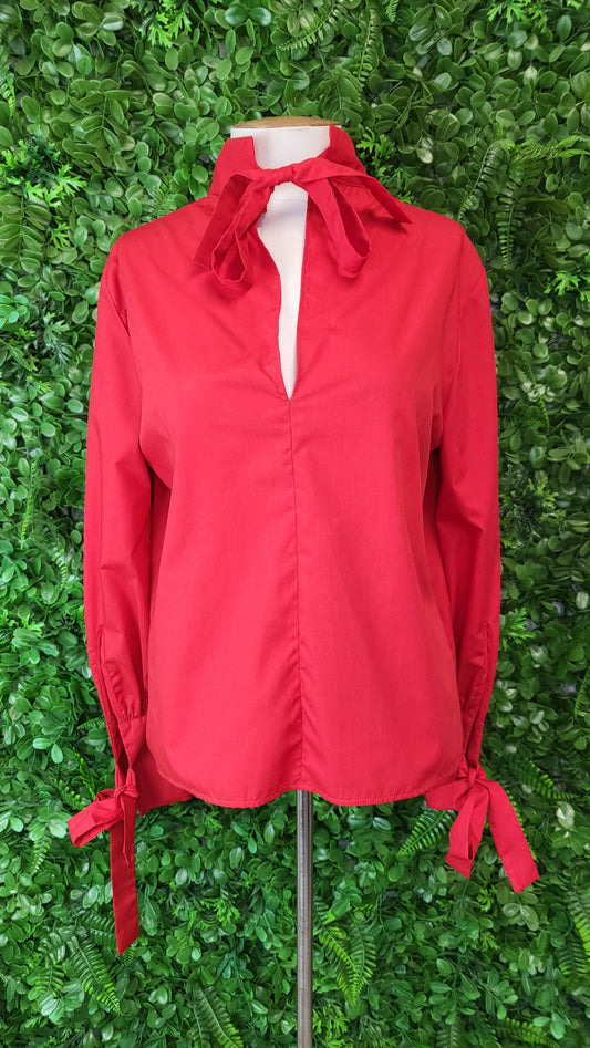 Topshop Red Tie Top (12)