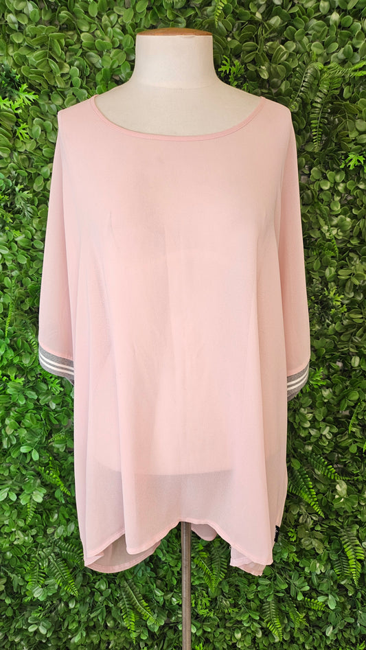 Jellicoe Pink Sheer Top (18-22)