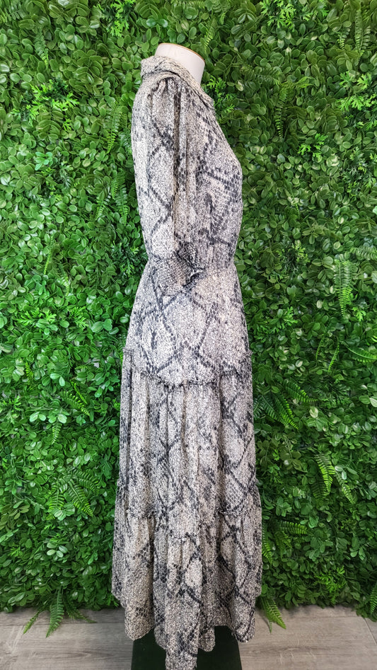 Decjuba Snake Print Tiered Dress (10)