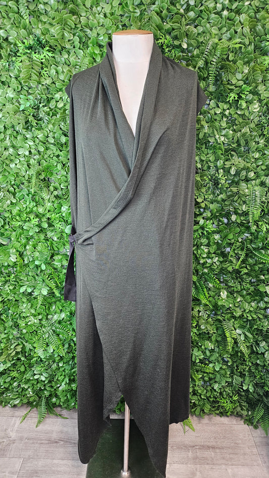 Foil Green Merino Long Vest (14-16)