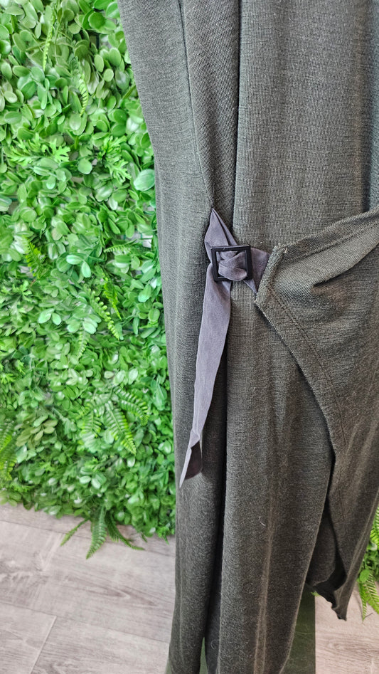 Foil Green Merino Long Vest (14-16)