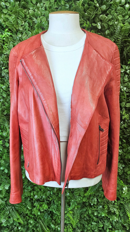 Vera Pelle Tomato Red Leather Jacket (14)