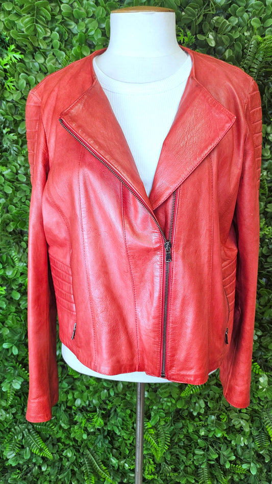 Vera Pelle Tomato Red Leather Jacket (14)