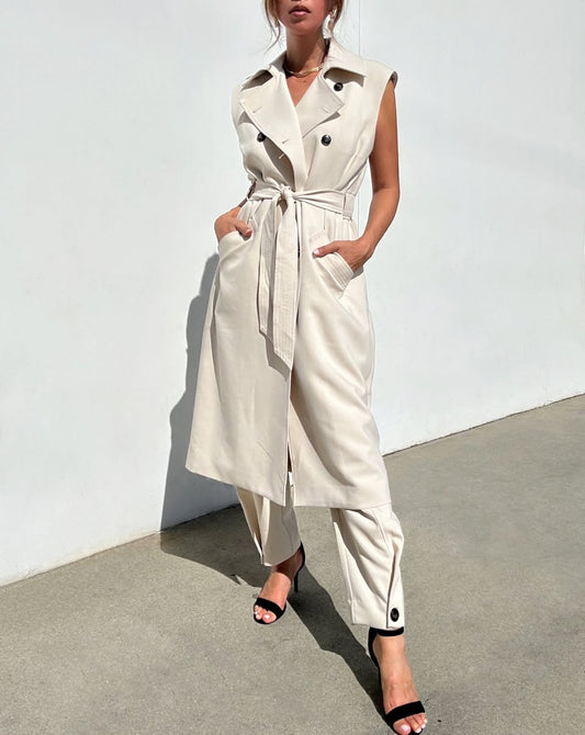 Decjuba Cream Eloise Sleeveless Trench (8-10)