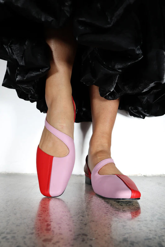 Minx Red/Pink Felicity Flat Shoe BNWT (40)