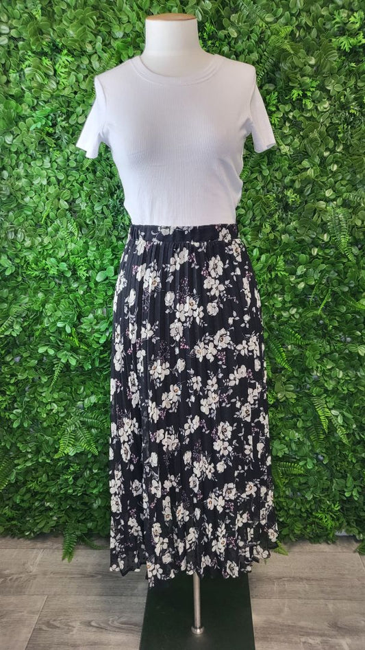 Memo Floral Pleat Maxi Skirt (8)