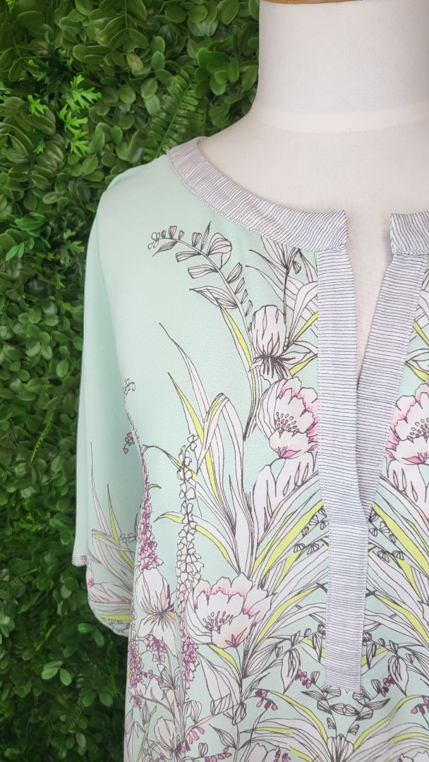 Laura Ashley Mint Floral Wistful Top (18)