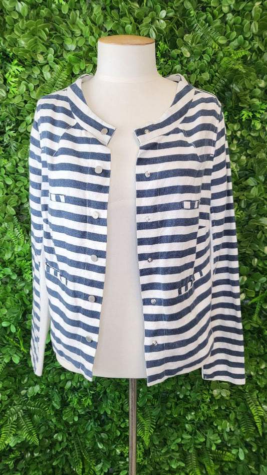 Verge Navy/White Linen Stripe Jacket (8)