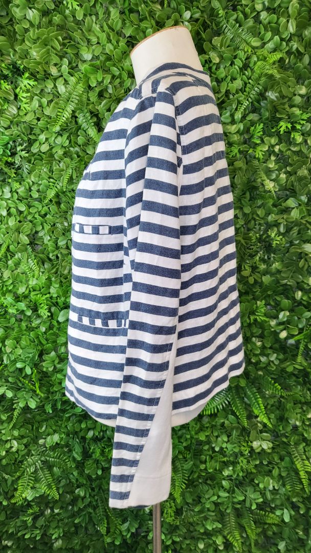 Verge Navy/White Linen Stripe Jacket (8)