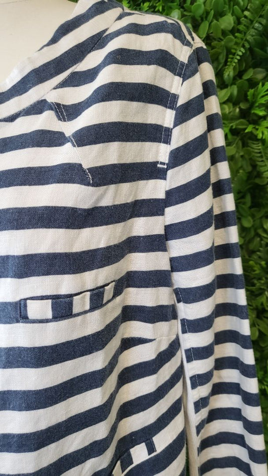 Verge Navy/White Linen Stripe Jacket (8)