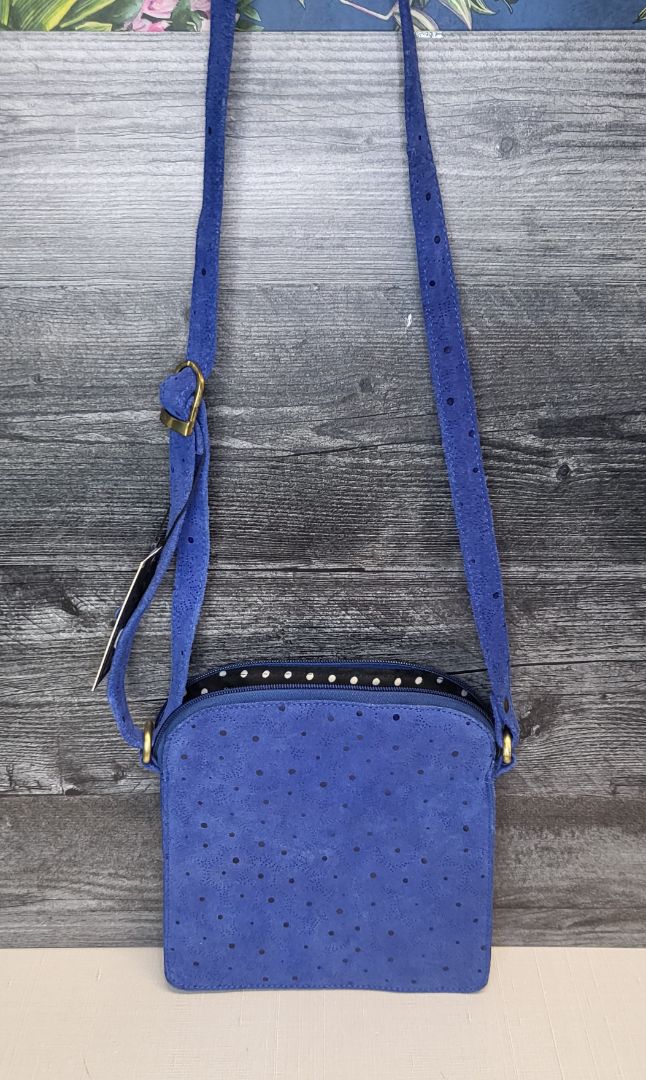 Condura Blue Leather Crossbody Bag