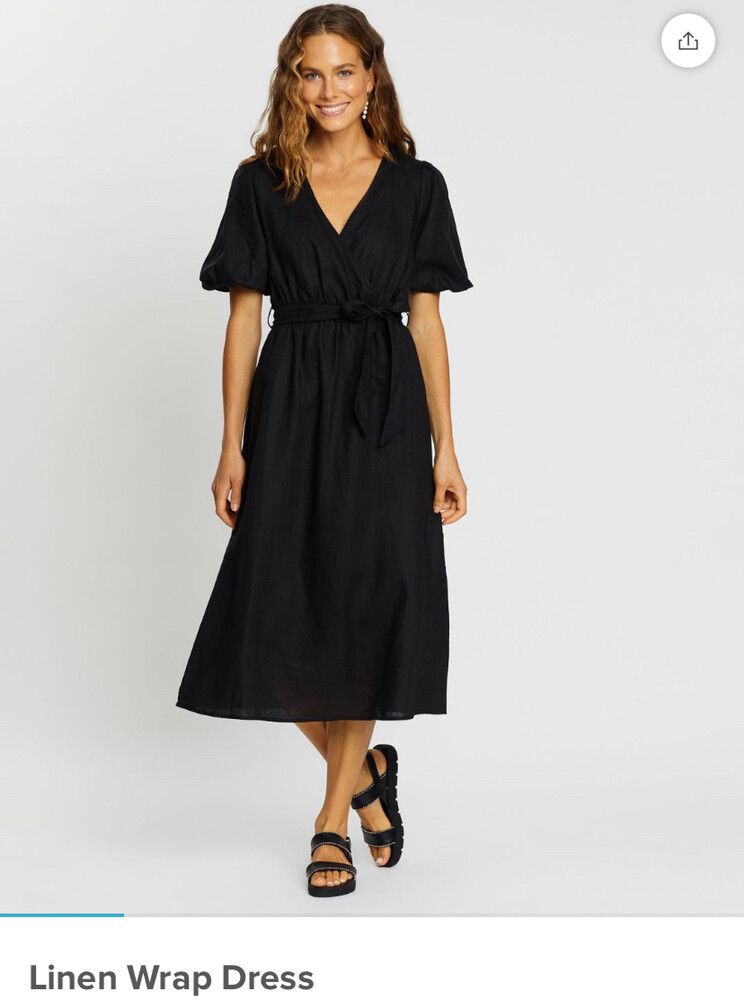 Aere Black Linen Dress (10)