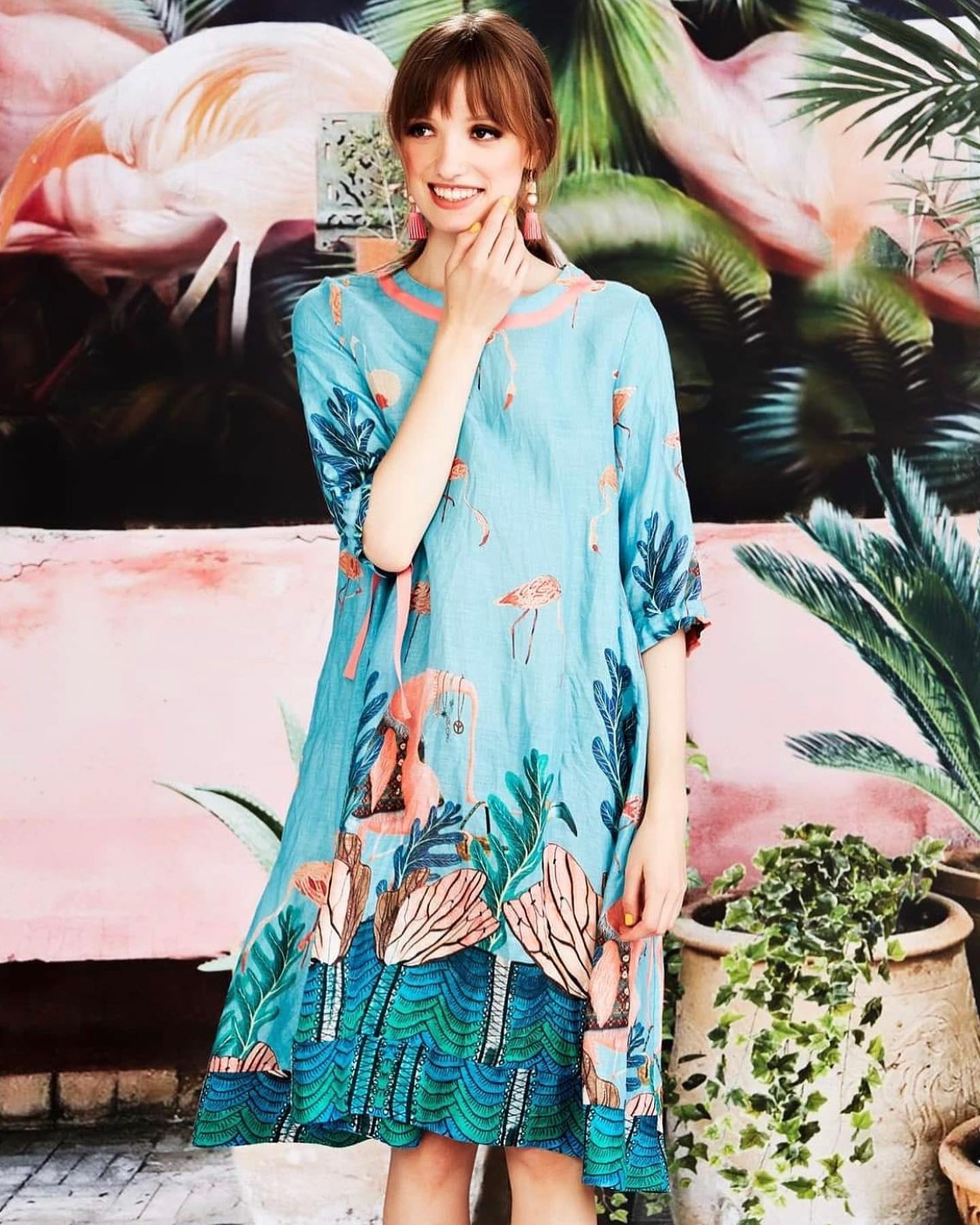 Curate Blue Flamingo Dress (8-12)