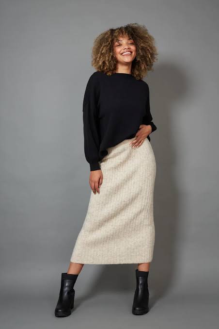 Eb & Ive Oat Kinsella Knit Skirt BNWT (12-14)