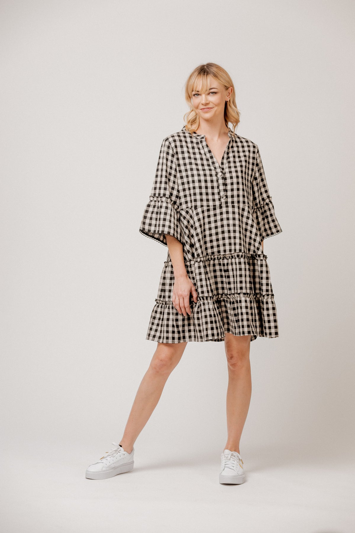 Mimoso Black/Taupe Gingham Dress (14)