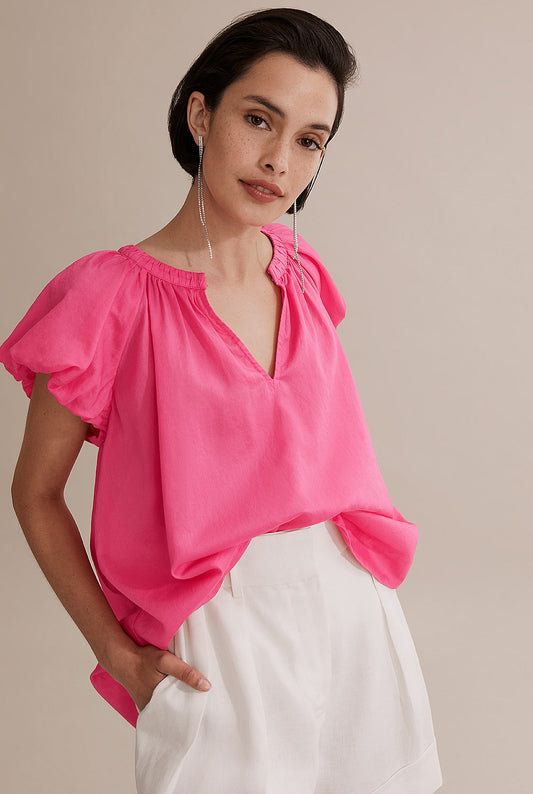 Country Road Pink Puff Sleeve Top (12)