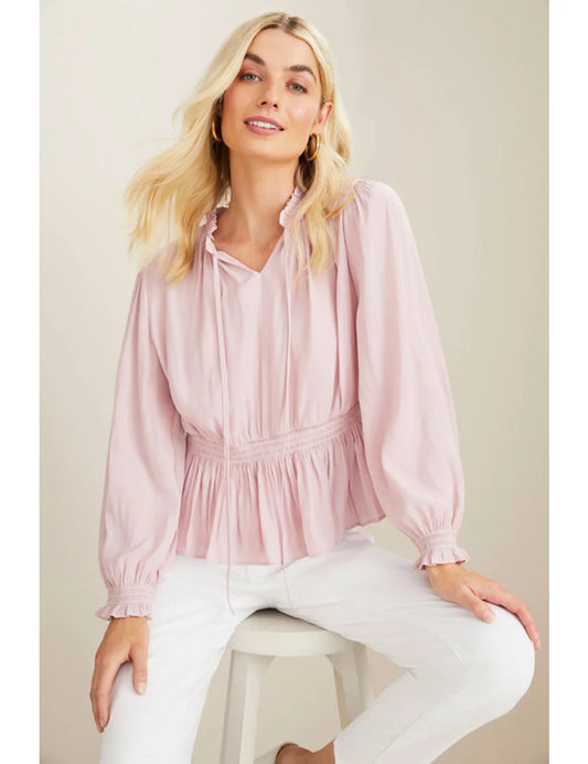 Ezibuy Baby Pink Ruched Blouse BNWT (20)