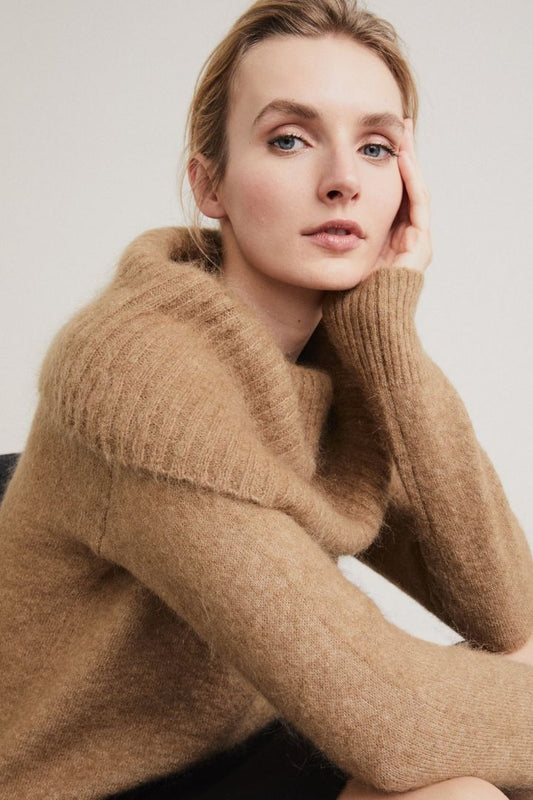 Witchery Caramel Cowl Neck Knit (14-16)